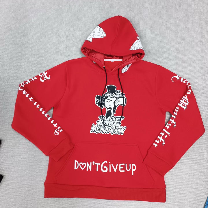 Rare Mentality Satin Hood Hoodie (Red)